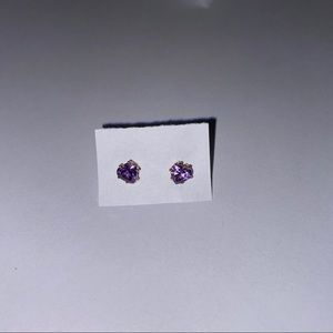 Purple Heart Stud Earrings